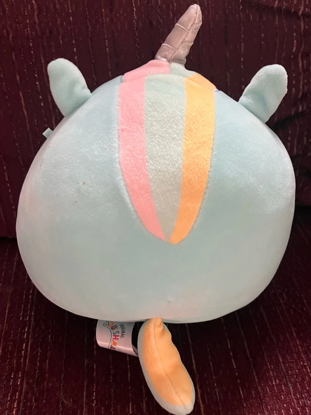 Original Squishmallows Pastel Blue Mint Unicorn Plush 8” EUC Sleeping Eyes